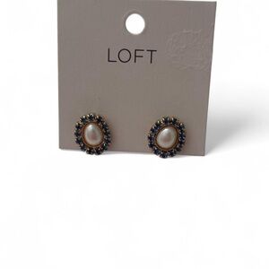 LOFT Gold and Blue Vintage-Inspired Earrings